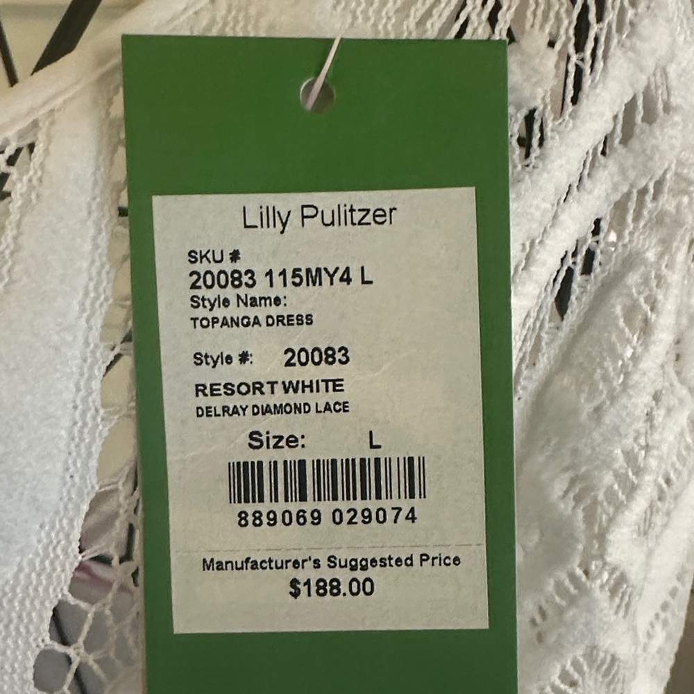 Lilly Pulitzer White Long Sleeve Crochet Dress - Picture 3 of 7